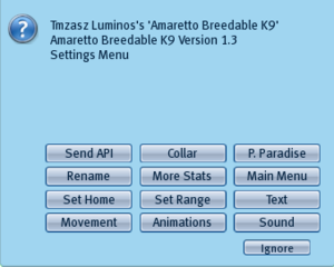 Settings main Menu