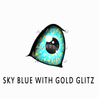 Sky Blue with Gold Glitz