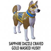 Sapphire Dazzle Craved Gold Masked Husky