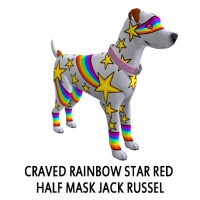 Craved Rainbow Star Red Half Mask Jack Russell